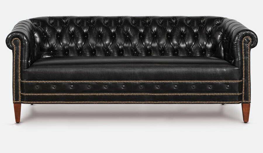 Chesterfield Sofa Set Classic Style 3+2+1 Seaters New Black Couches Living Room Leather Glossy