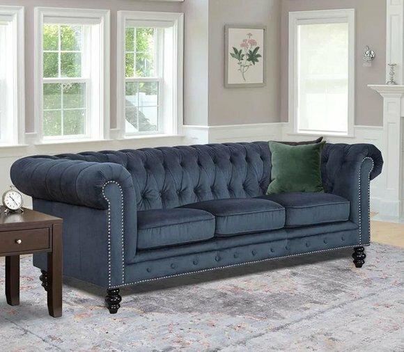 Inexpensive & high quality Chesterfield sofa couch three-seater set New Textile Upholstered