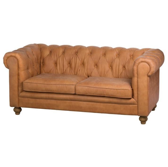 Luxurious Chesterfield Sofa 2-Seater Premium Faux Leather New Brown Living Room Couch