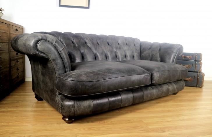 Big XXL Chesterfield Couch Deep seating upholstery sofa leather luxury sofas new with pads