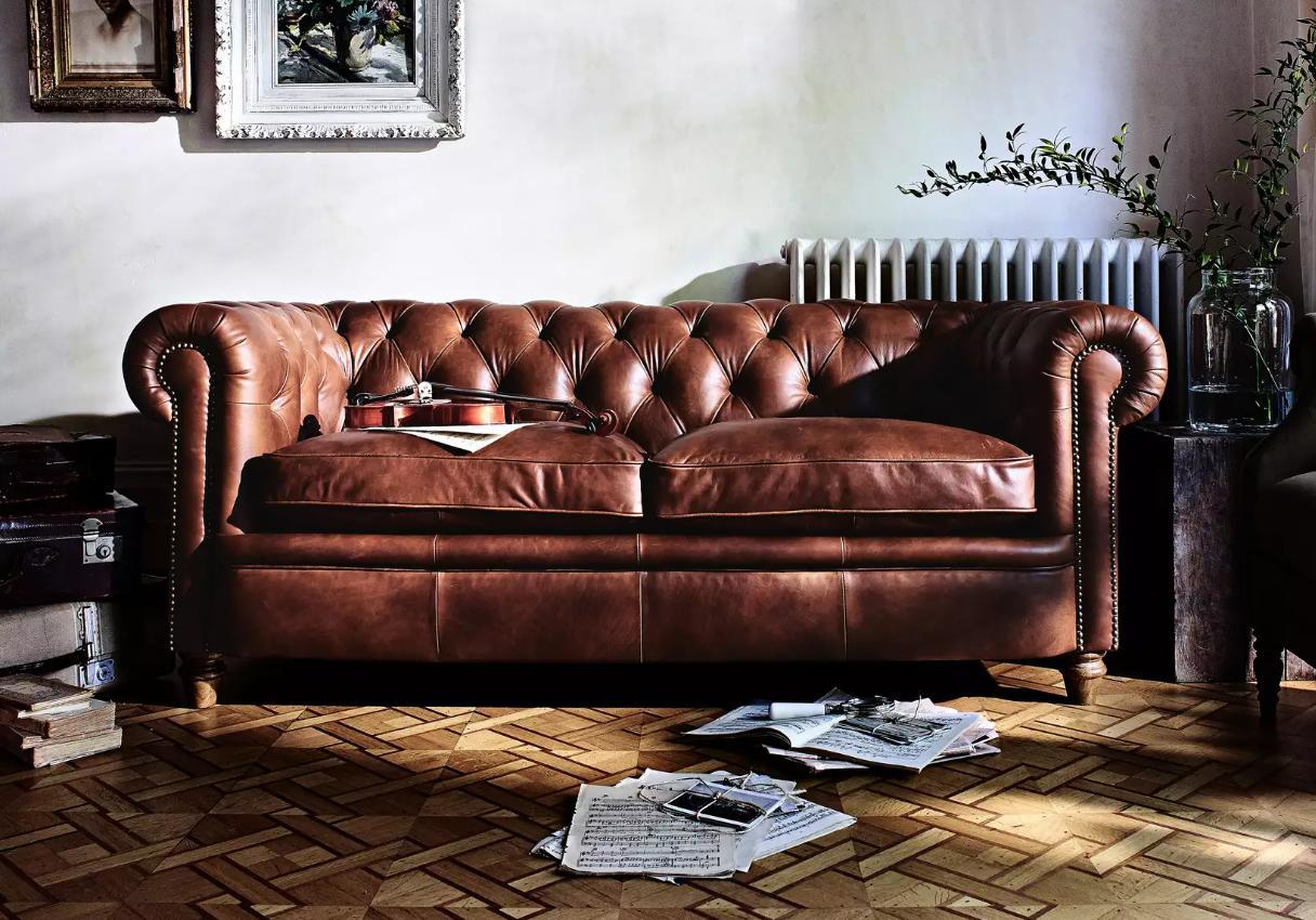 Chesterfield Sofa couch with cushions fabric faux leather upholstery 3-seater premium living room