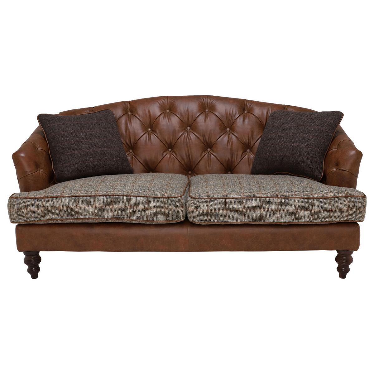 Chesterfield 3-seater classic luxury baroque rococo sofa textile leather couch new