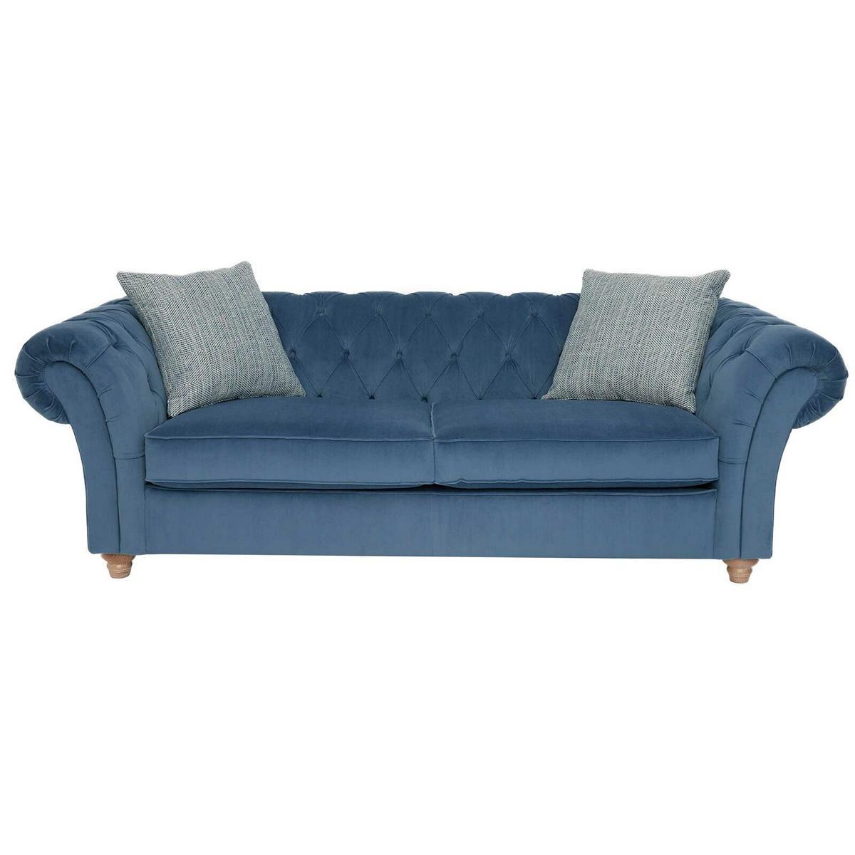 JVFurniture® Textile Sofa Couch - Design Upholstery 3-seater Couch Blue New Modern