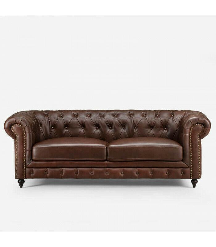 Chesterfield 3-seater Classic Luxurious Baroque Rococco Sofa Textile Leather Couch New