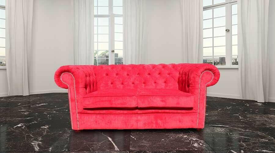 jvfurniture® leather sofa couch - design upholstery two-seater couch set red new