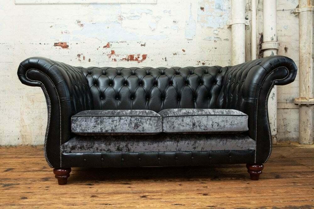 Chesterfield 2 seater classic luxury baroque rococo couch sofa leather couch new