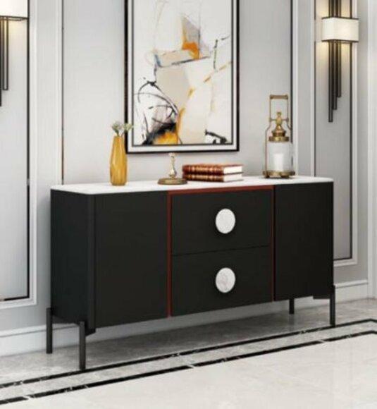 Designer Italian Dresser Sideboard Cabinet Shelf Metal Luxury Living Room