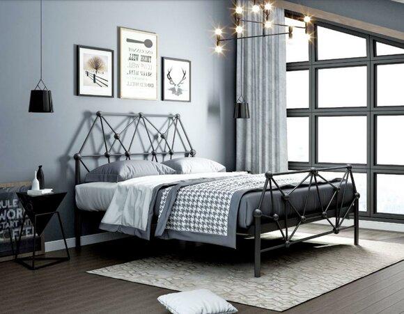 Italian designer double bed in modern style made of stainless steel frame 180x200cm size