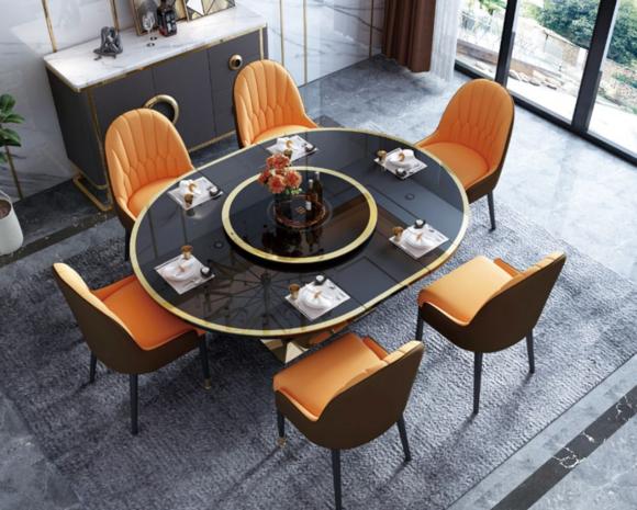 Designer Table Dining Room Table Oval Glass Round Tables Modern Extendable New