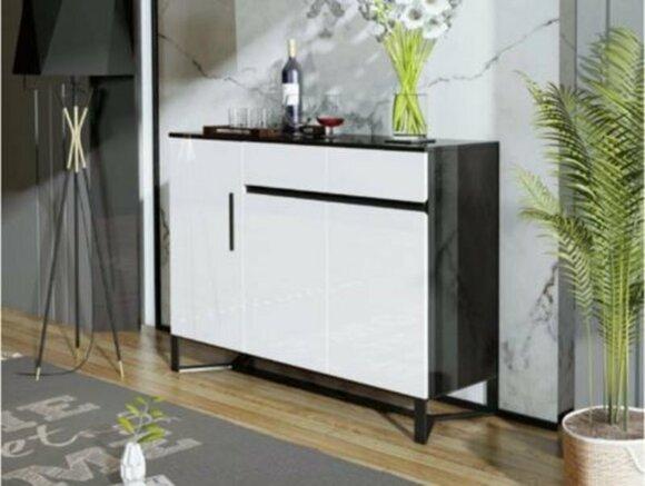 Sideboard Highboard Cupboard Sideboard 3 Doors 2 Drawers High Gloss New