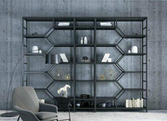 Metal Shelf Partition Wall Designer Luxury Shelves Loft Style Cabinet 3pcs Set New