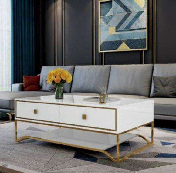 Coffee Table Side Table Living Room Table Sofa Table High Gloss Metal Tables