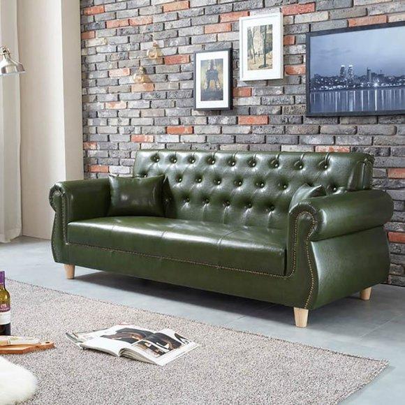 British Three Seater Couch - Luxury Leather Furniture - Living Room Sofa Three Seater New