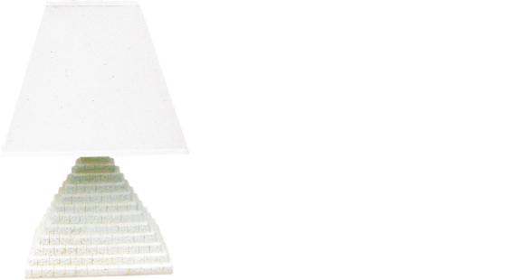 Egyptian pyramid shade design table lamp made of stucco/acrylic material