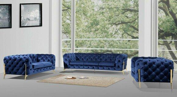 Italian Sofa 2x Single Seater Couch Set Upholstery Set Chesterfield New 1+1 Seat