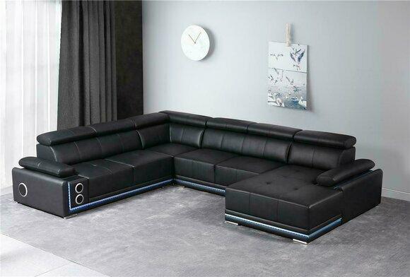 Modern Corner Sofa Living Area Couch Corner Set Led Line Illuminated Set