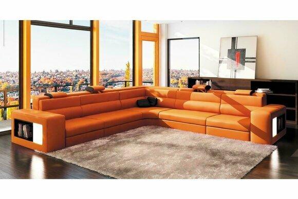 L Shape Modern Corner Sofa Couch Upholstery Leather Design Sofa Set Living Room Landscape