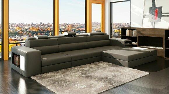 Corner Sofa Leather Sofa Living L Shape Sofa Couch Upholstery Seat Corner Recliner New