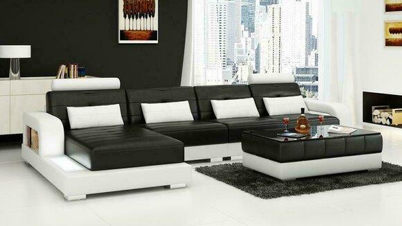 Corner Sofa Couch Leather Sofa Seat Corner Set Upholstery Living Landscape Sofas New