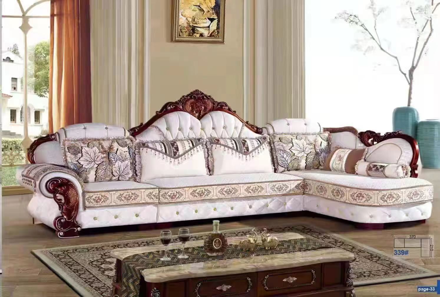 Corner sofa wooden couch furniture living room sofa couches baroque rococo sofas