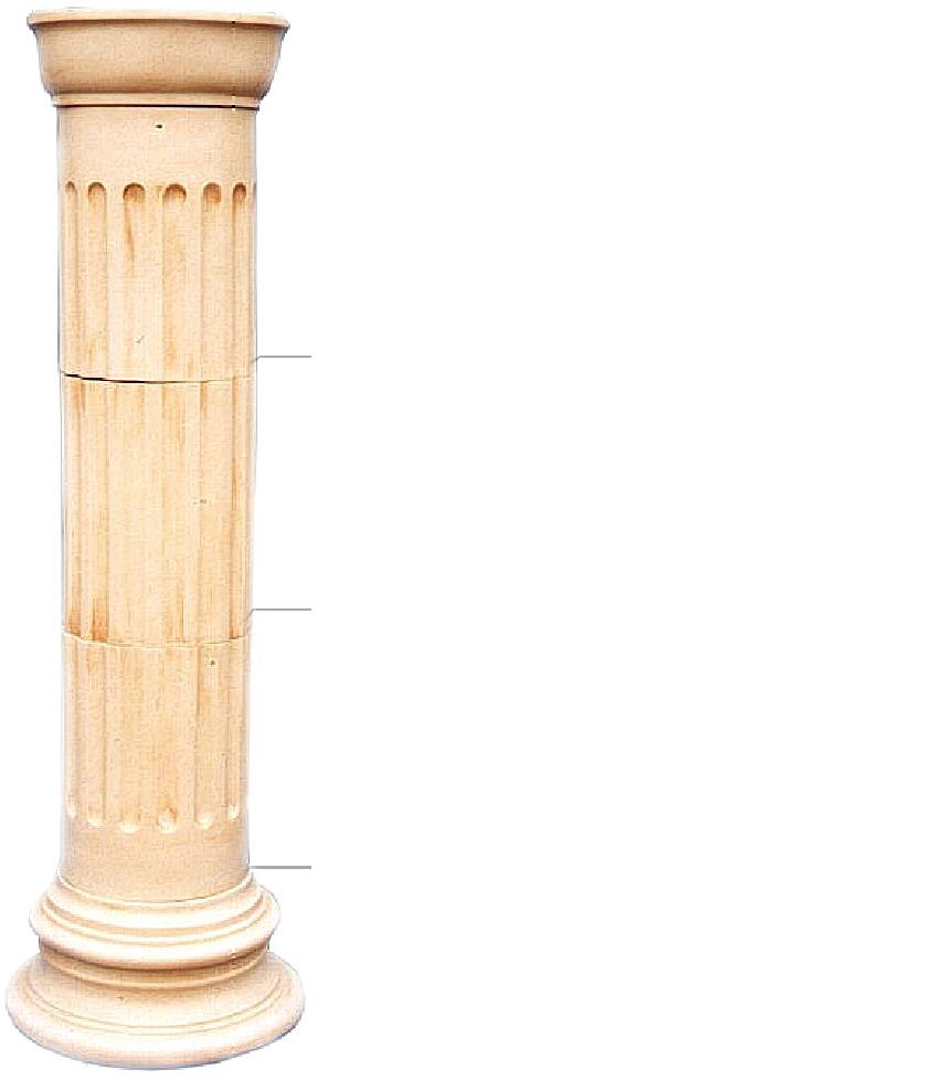 Design side columns in antique greek doric order style for glass shelves 130 cm height model - 1831