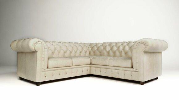 Chesterfield Corner Sofa L Shape Fabric Design Couch Upholstery Seat Sofa Textile Corner New