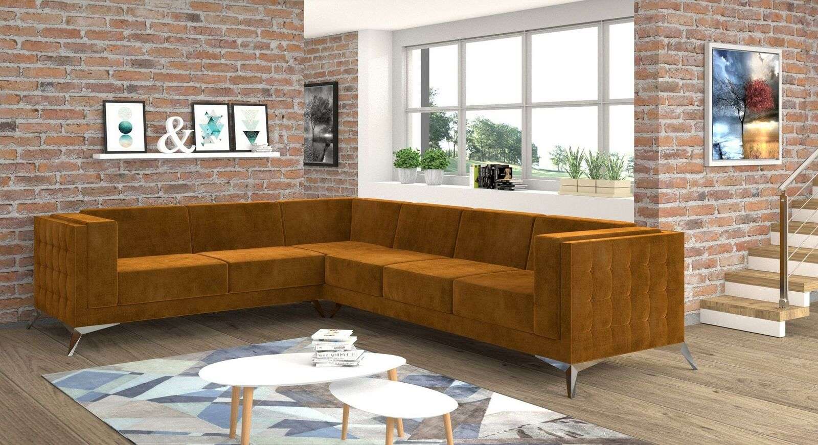 Corner Sofa L Shape Fabric Couch Living Set Design Modern Sofa Sofas New