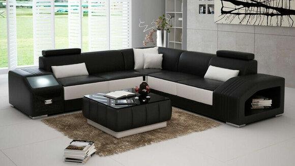 Leather Sofa L Shape Couch Furniture Living Landscape Corner Sofa Set Design Modern Sofa