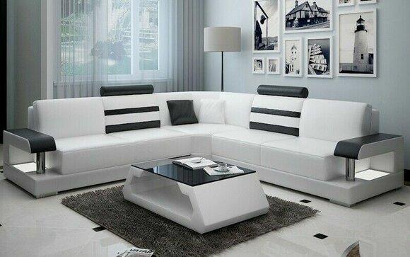 Corner Sofa Leather Sofa Couch Upholstery Corner Seat Living Room Set L Shape Furniture