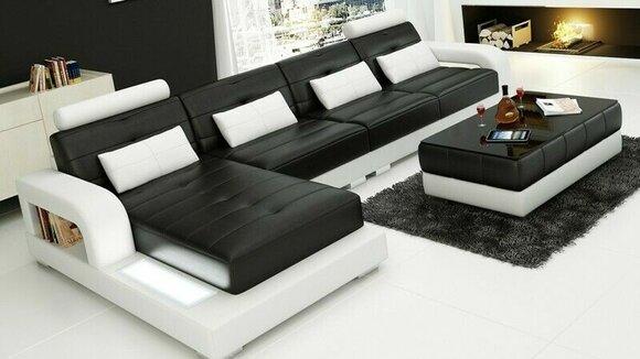 Furniture Corner Sofa Leather Sofa Couch Upholstery Corner Seat Living Room Set L Shape