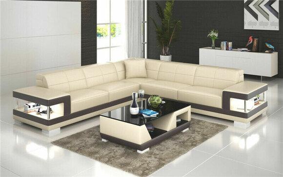 Leather sofa L-shape couch living landscape corner sofa set design sofas couches