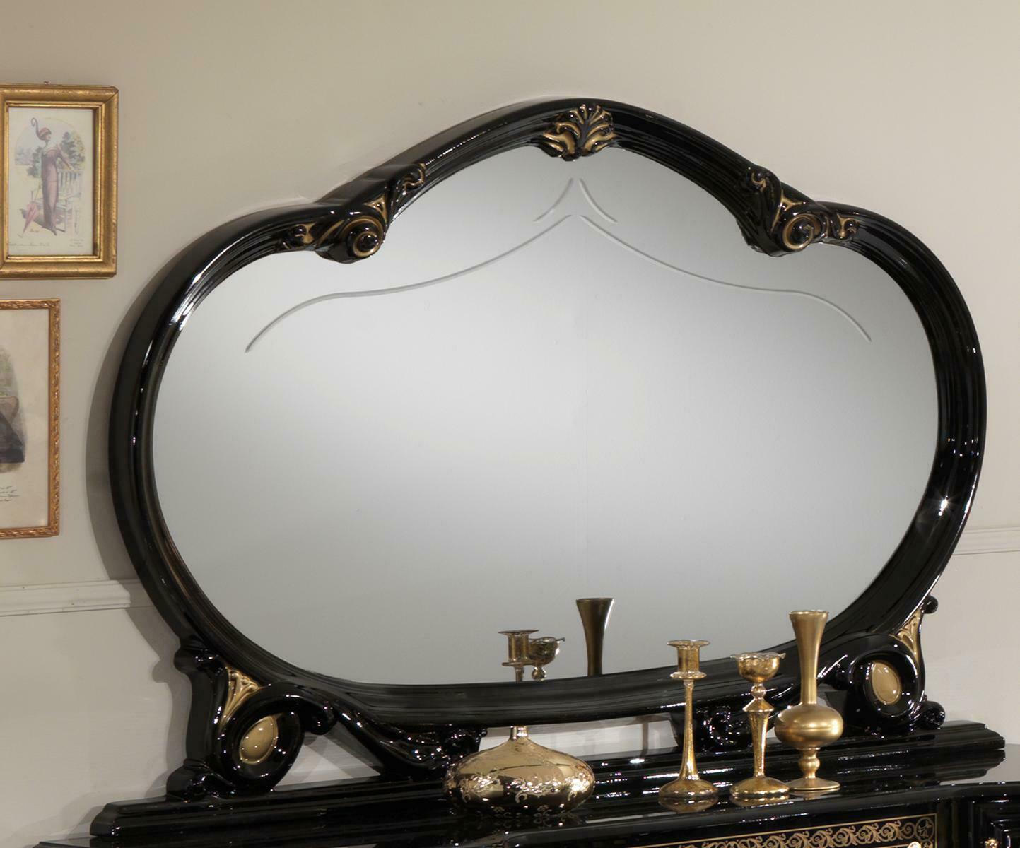 Baroque style made of real wooden frame massive oval mirror for sideboard