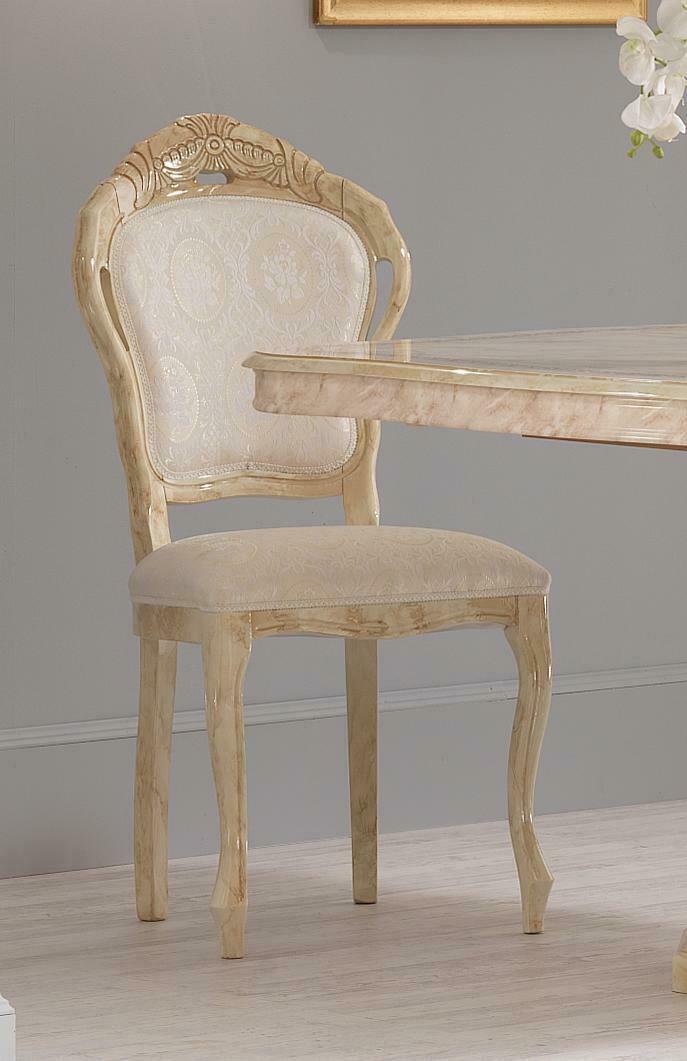 Rococo style made of real wooden dining room chair italian furniture