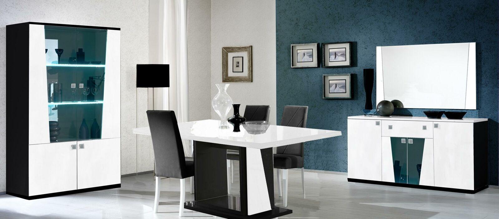 Modern style gloss set of sideboard with swing doors & massive wall mirror, italian collection