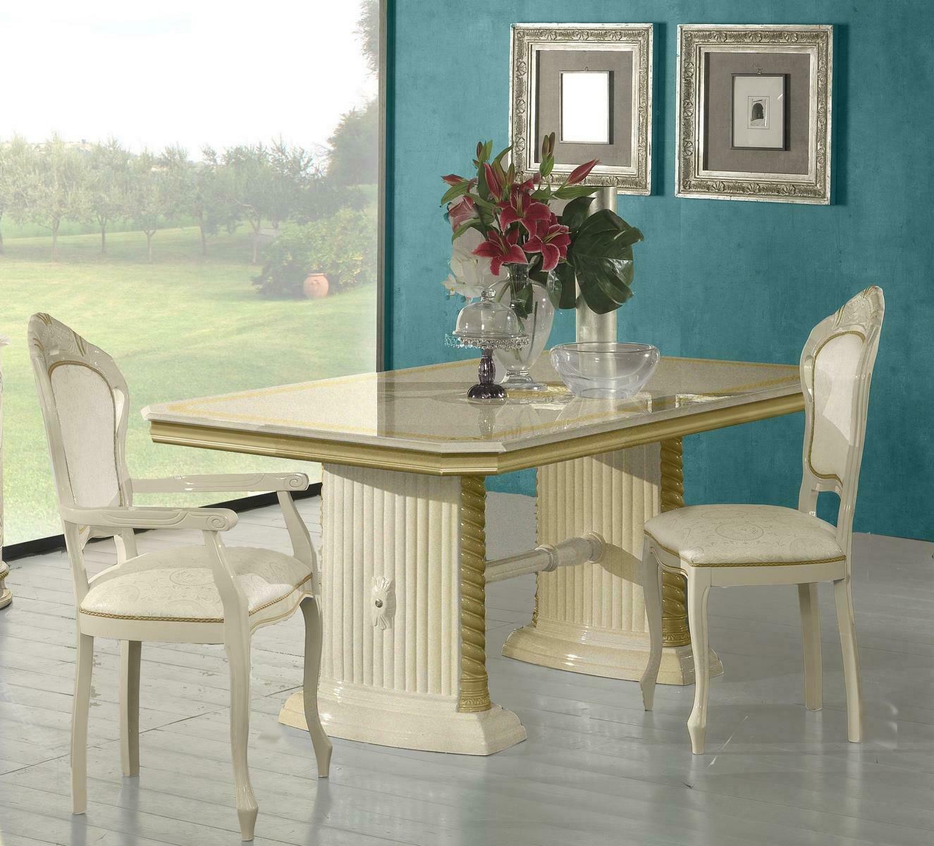 Style Dining Table Real Wood Classic Designer Tables Italian Furniture