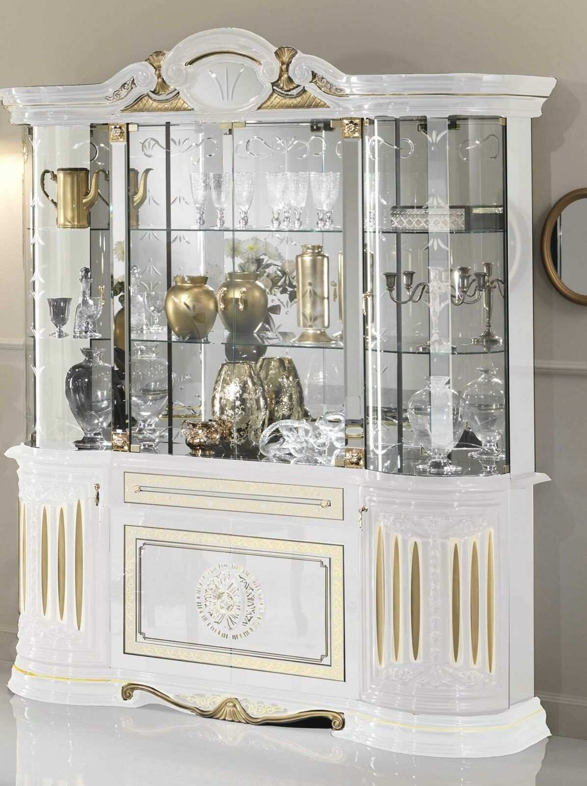 Rococo style luxury designed massive gloss showcase/cupboard, italian furniture