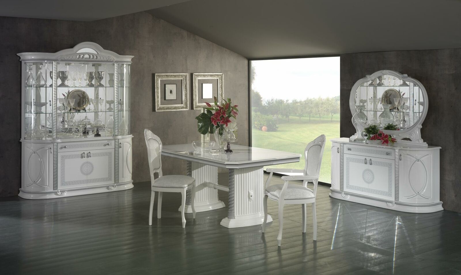 Mirror Sideboard Dining Table Glass Cabinet Upholstery Set Kitchens Living Room Dining Room