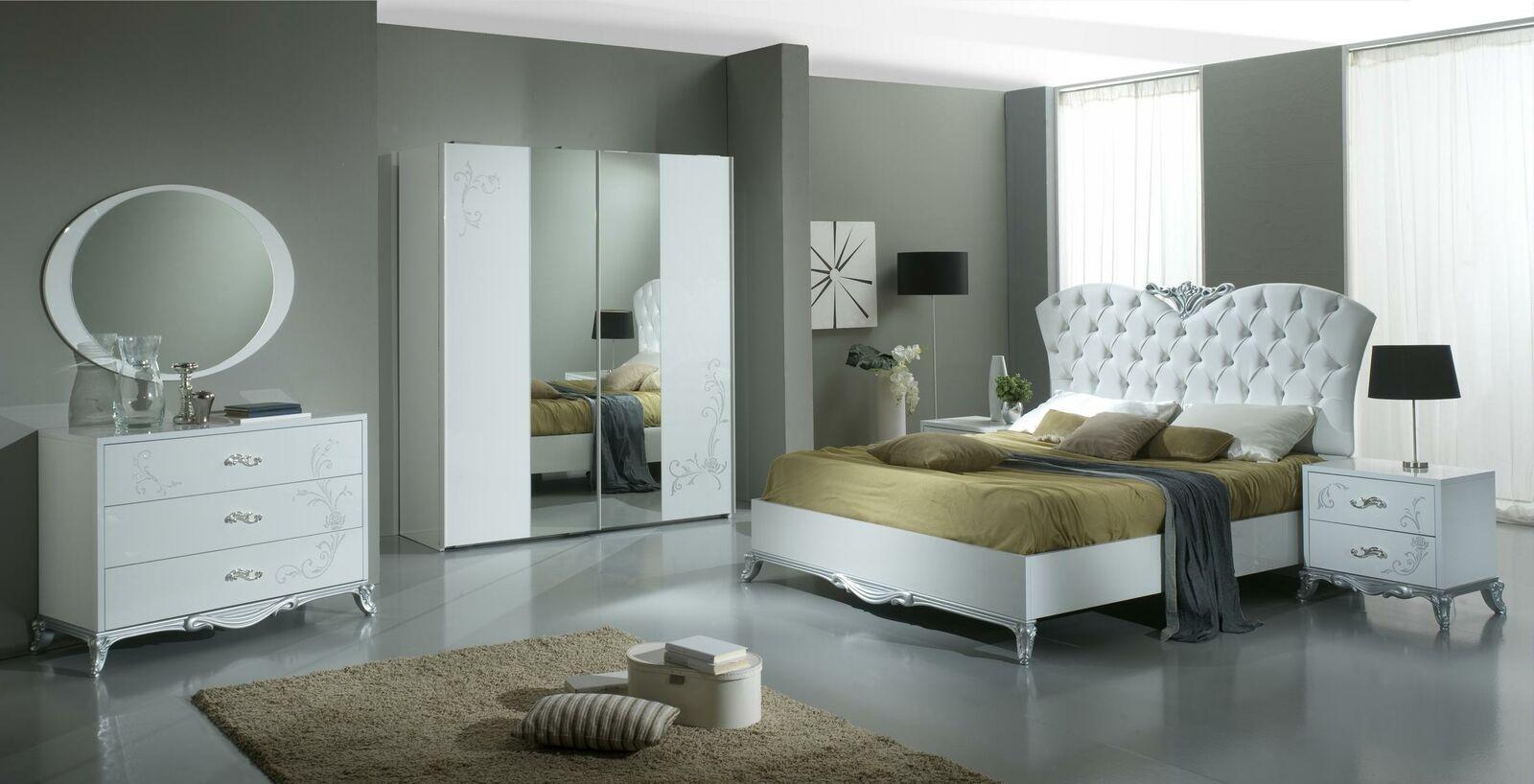 Bedroom Italian furniture set luxury modern style 6-piece beds wardrobe baroque