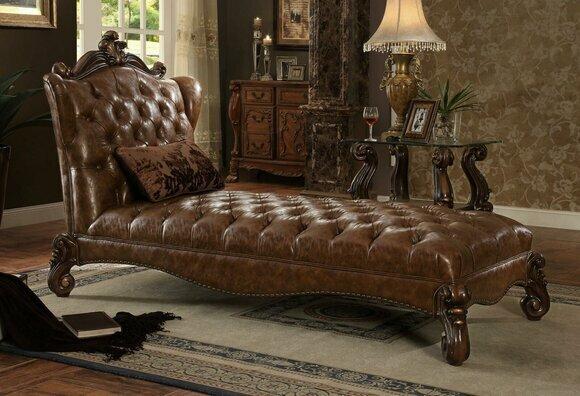 Luxury Sofa Chaise longue Chaise Antique Style Upholstery Baroque Rococo Classic