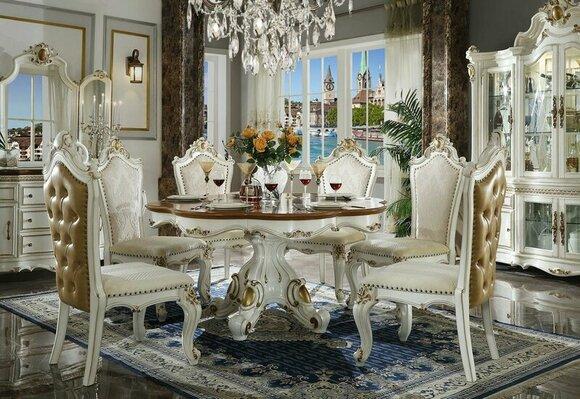 Round Dining Room Round Table Wood Tables Classic Baroque Rococo 157cm New