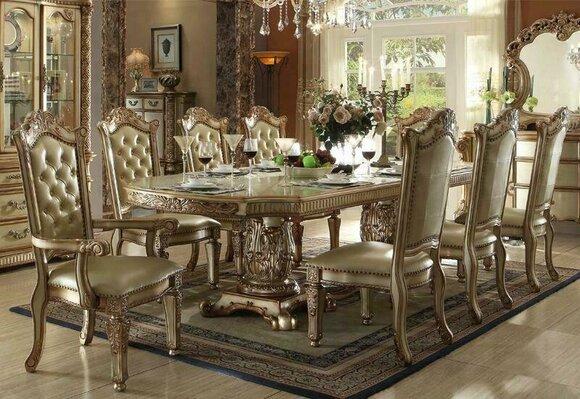 Baroque Antique Style Dining Table Real Wood Classic Designer Tables Rococo