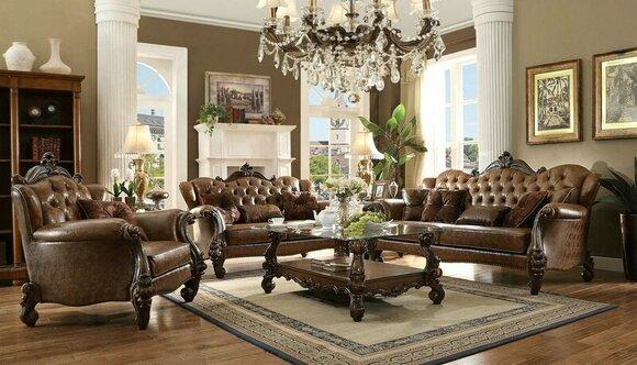 Leather Sofa Baroque Style Rococo Leather Sofa Couch Upholstery Seat 3 Seater Three Seater