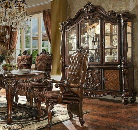 Luxury Display Cabinet Showcase Wood Corner Cabinet Corner China Cabinet Glass New Baroque Rococo