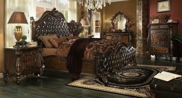 Chesterfield design classic style massive royal leather double bed 180x200cm size