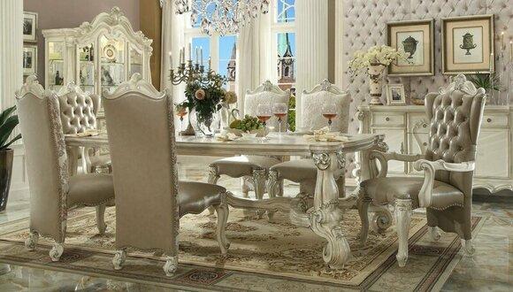 Royal 7pcs Dining Room Set Baroque Rococo Table 6x Chairs Chair new