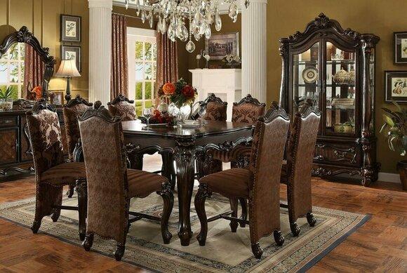 Classic Dining Table Wood Dining Room Set 8x Chair Set Chairs 9 pcs Set