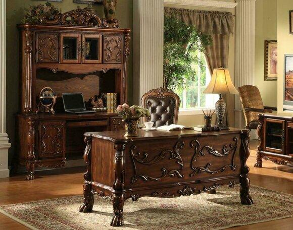 Desk Chair Computer Desk Designer Office Tables Baroque Rococo 3pcs Set