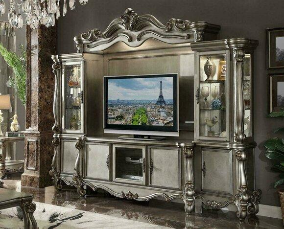 Wall Unit TV Wall Living Room Cabinet Carved Furniture Shelf Classic New