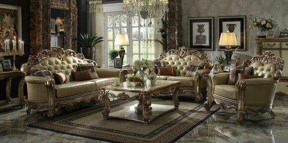 Royal Sofa Set 3+2 Seat Sofa Couch Upholstery Set Chesterfield Classic