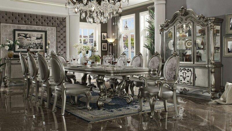 Dining Table 10 x Chairs Dining Set Wooden Table 11pcs Baroque Rococo